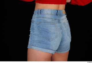 Stacy Cruz blue jeans shorts casual dressed hips 0004.jpg